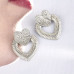 1G0090-2 Серьги Сердце, цвет серебряный, 40х30х10мм