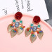 1G0242 Серьги Камея с листьями