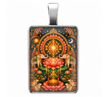 ALE1933 Амулет прямоугольный Шри - янтра