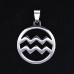 ASV096-11 Амулет Знаки Зодиака - Водолей, d.28мм, нерж.сталь