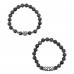 BJBS-391-02 Парные браслеты Сова, обсидиан