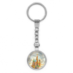 BKP002 Брелок Россия (Храм Василия Блаженного), металл, цвет серебр.