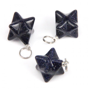 BLK019-08 Маятник для биолокации Меркаба, синий авантюрин