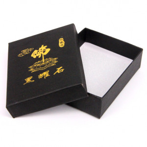 BOX008 Коробка чёрная с лотосом 7х9х2,5см, картон