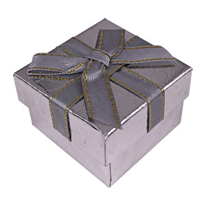 BOX014-03 Коробка для колец, 3х5х5см, цвет серебро