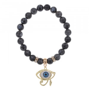 BS-CR-0398 Браслет Око Ра (дар предвидения) нат.камень Лабрадор 8мм