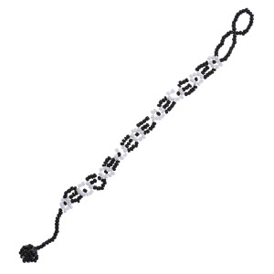 BS732-03 Браслет из бисера, цвет чёрный / белый