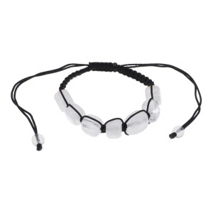 BS743-05 Плетёный браслет, 1см, горный хрусталь