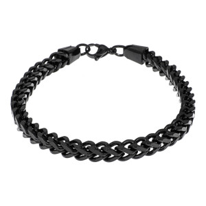 BS767-01 Браслет из нержавеющей стали, 21см, цвет чёрный