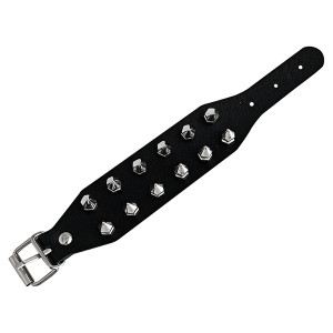 BS793 Браслет из искусственной кожи с шипами, 22,5см