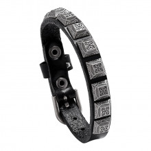 BS844 Кожаный браслет, 23х1см, цвет чёрный