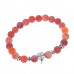 BSHE-13-113 Браслет Клевер с нат.камнем Африканский агат 8мм