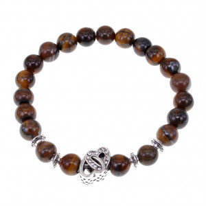 BSH-13-252 Браслет Крепкая любовь с нат.камнем Тигровый глаз 8мм