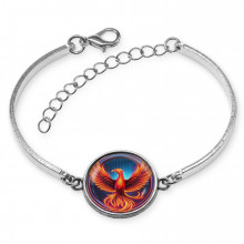 BSI-0182 Браслет металлический Феникс неон