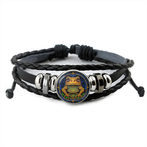 BSK-1025 Кожаный браслет Лягушка