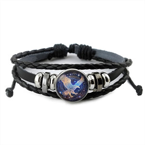 BSK-1144 Кожаный браслет Звёздный орёл