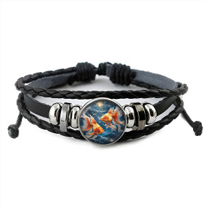 BSK-1159 Кожаный браслет Рыбы