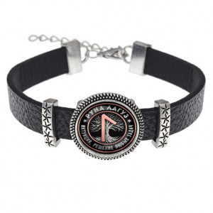 BSK2-0346 Кожаный браслет Руна Лагуз