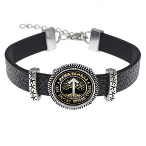 BSK2-0355 Кожаный браслет Руна Тейваз