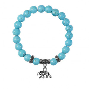 BSPE-07-19 Браслет Медведь (защита, сила, победа), Бирюза
