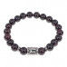 BSRD-06-06 Браслет с руной Эваз и нат.камнем Гранат