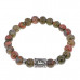 BSRD-17-20 Браслет с руной Феху и нат.камнем Унакит