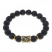 BSRF-07-09 Браслет с руной Йера и нат.камнем Лава