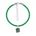 BZ13-15 Кожаный браслет с нат.камнем Цоизит