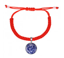 BZ9-02 Браслет из красного шнура с камнем Содалит
