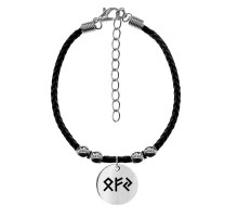BZR4-058 Чёрный браслет с гравировкой на нерж.стали Приумножение собственности