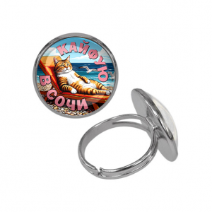 C0105015 Кольцо металлическое, цвет серебро, Кайфую в Сочи