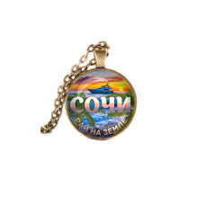 C0112028 Кулон, цвет бронза, с цепочкой, Рай на Земле