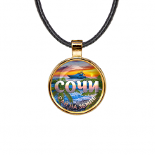 C0112033 Кулон, цвет золото, со шнурком, Рай на Земле