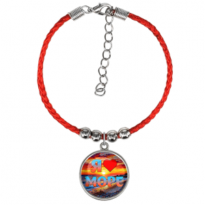 C0301047 Браслет из красного шнура, Я люблю море