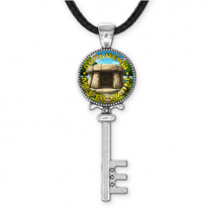 C0302043 Кулон ключ, цвет серебро, со шнурком, Дольмены - место силы