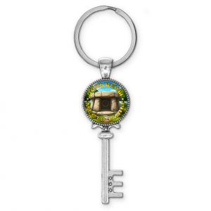 C0302044 Брелок ключ, цвет серебро, с кольцом для ключей, Дольмены - место силы
