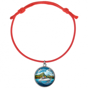 C0310052 Браслет из красного шнура, Море и горы