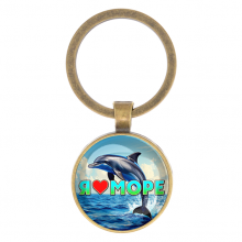 C0315017 Круглый брелок, цвет бронза, Я люблю море