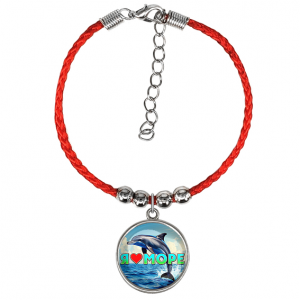 C0315047 Браслет из красного шнура, Я люблю море
