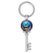 C0317044 Брелок ключ, цвет серебро, с кольцом для ключей, Сокровища Чёрного моря
