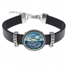 C0321011 Кожаный браслет, На море классно