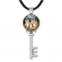 C0322043 Кулон ключ, цвет серебро, со шнурком, Мы любим горы