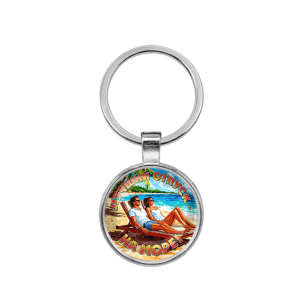 C0323021 Круглый брелок, цвет серебро, Лучший отпуск