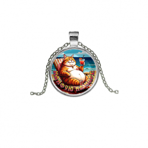 C0325026 Кулон, цвет серебро, с цепочкой, Кайфую на море