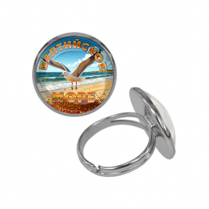 C0328015 Кольцо металлическое, цвет серебро, Балтийское море