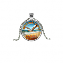 C0328026 Кулон, цвет серебро, с цепочкой, Балтийское море