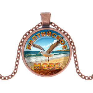 C0328030 Кулон, цвет медь, с цепочкой, Балтийское море