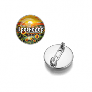 C0505023 Круглый значок, цвет серебро, Краснодар