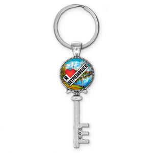 C0604044 Брелок ключ, цвет серебро, с кольцом для ключей, Я люблю Петрозаводск