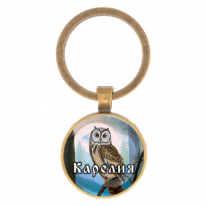 C0606017 Круглый брелок, цвет бронза, Карелия